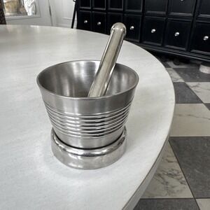 Stainless Steel Weighted Mortar and Pestle - 4.25" Wide x 3.75" Tall